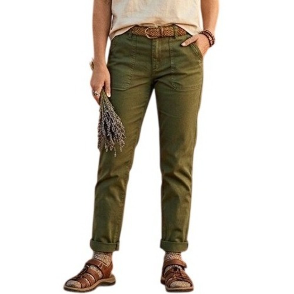 TOAD&Co Green Zingaro Chino Pants Sz 6 Gorpcore Hiking Utility Outdoor Travel